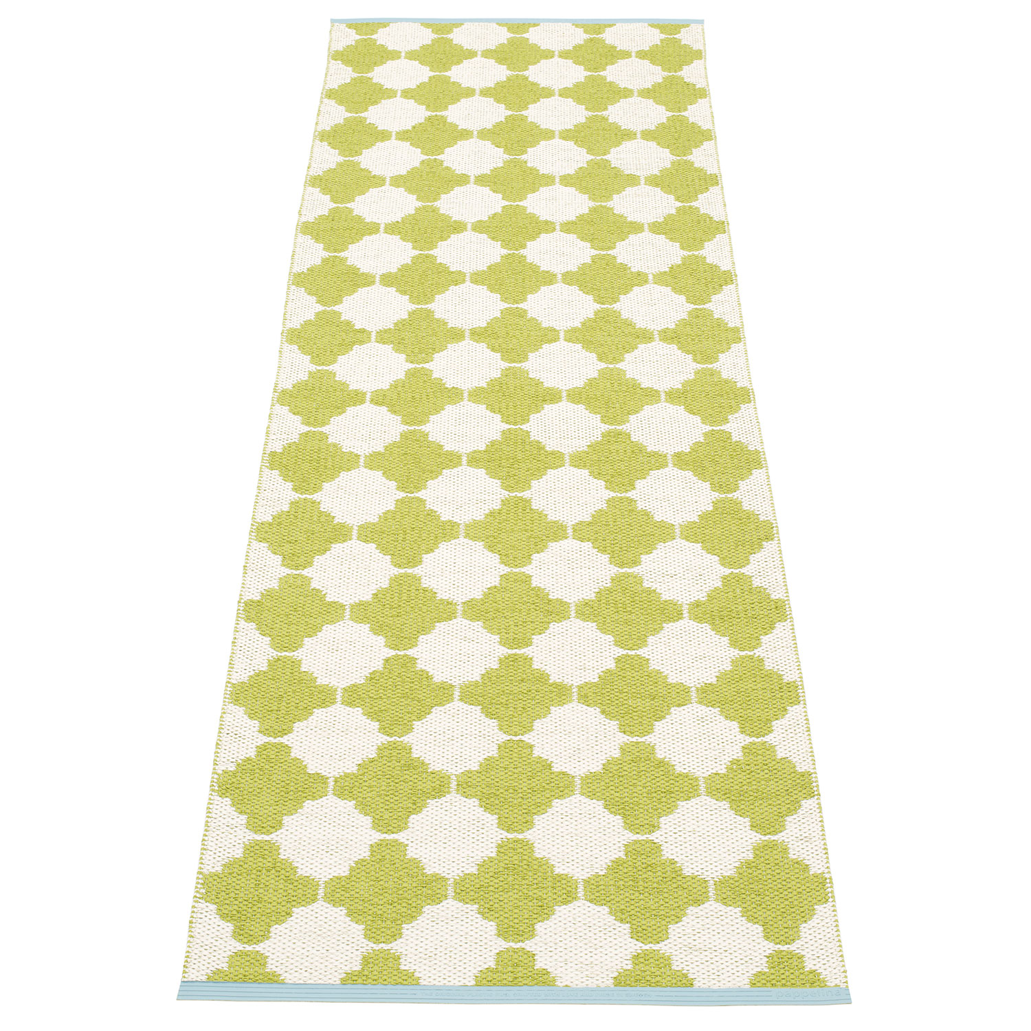 Pappelina Marre matto 70×225 cm lime / vanilla turquoise stripe