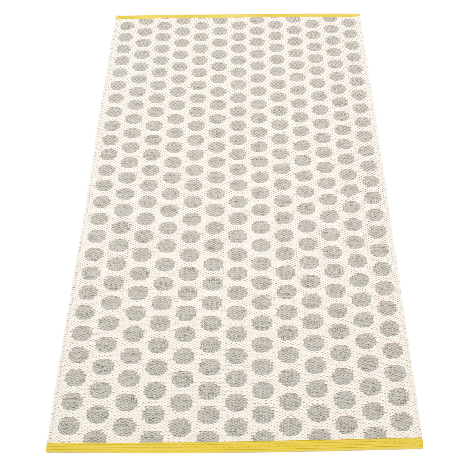 Pappelina Noa matto 70×150 cm warm grey / vanilla / mustard stripe