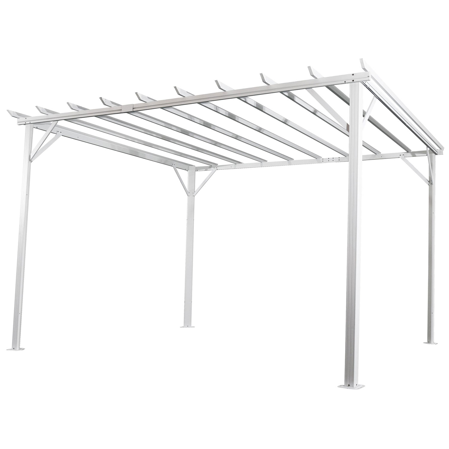 Brafab Piode pergola 300 x 360 cm valkoinen/harmaa alumiini Brafab