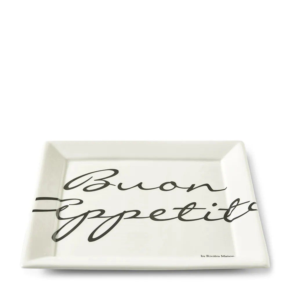 Riviera Maison Buon Appetito neliömäinen lautanen 26 x 26 cm