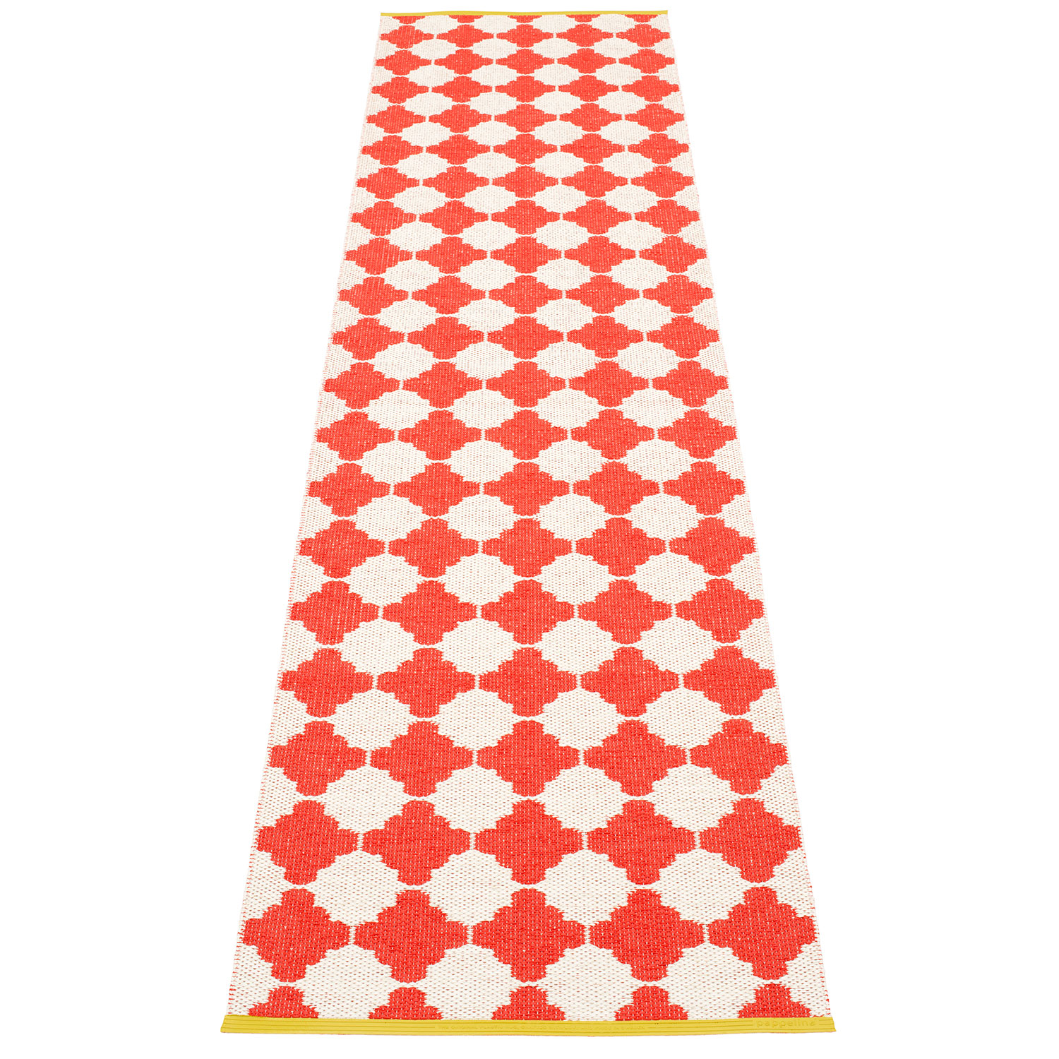 Pappelina Marre matto 70×300 cm coral red / vanilla stripe