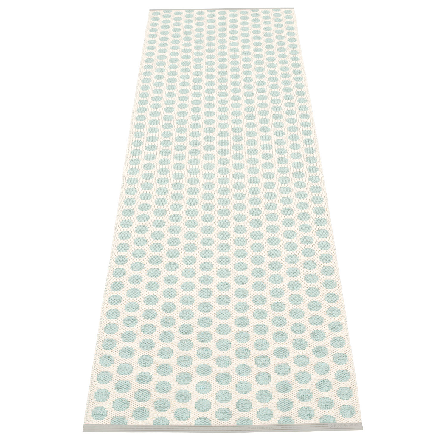 Pappelina Noa matto 70×250 cm pale turquoise / vanilla / warm grey stripe