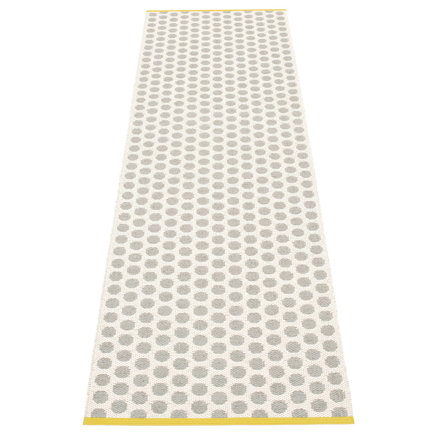 Pappelina Noa matto 70×250 cm warm grey / vanilla / mustard stripe