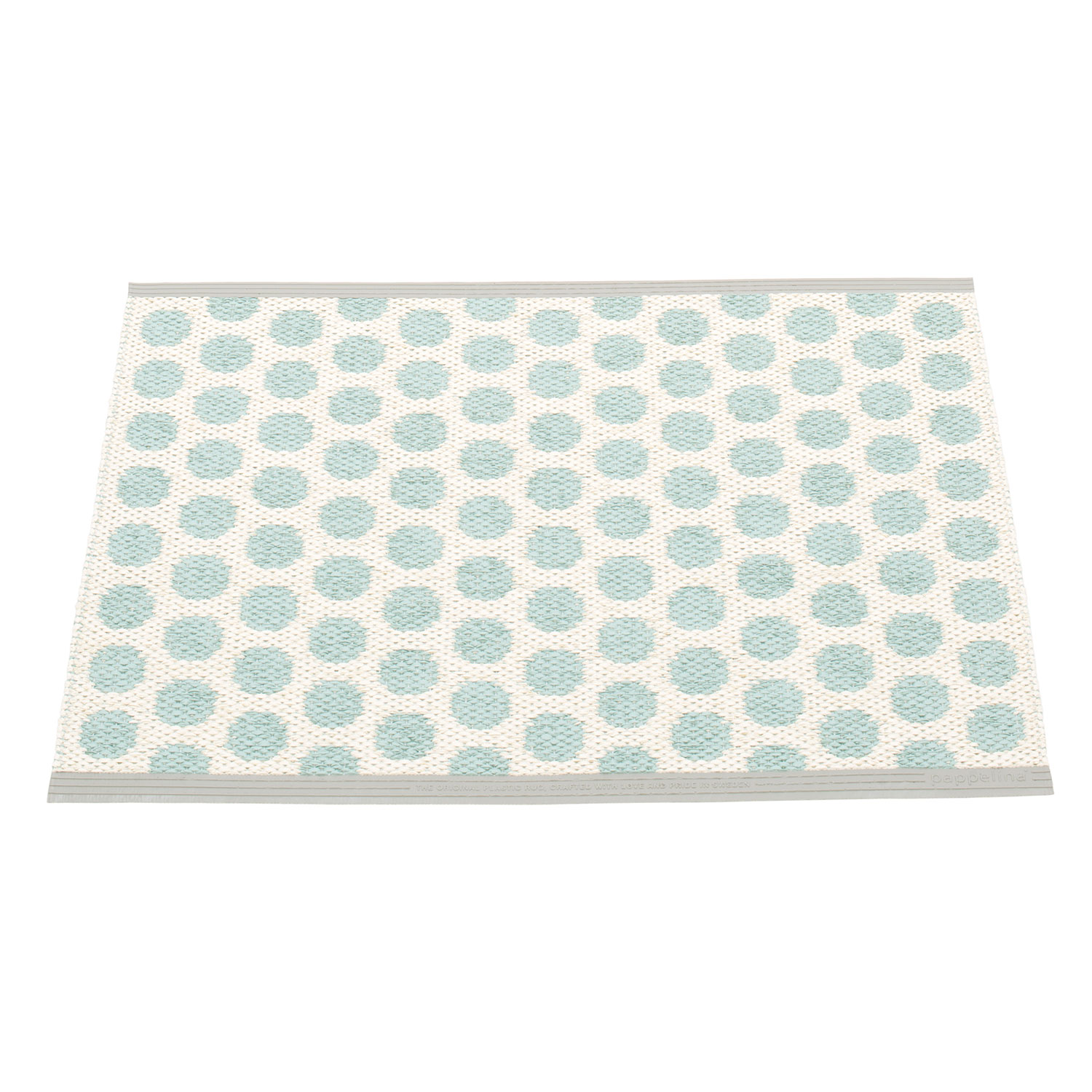 Pappelina Noa matto 70×50 cm pale turquoise / vanilla / warm grey stripe