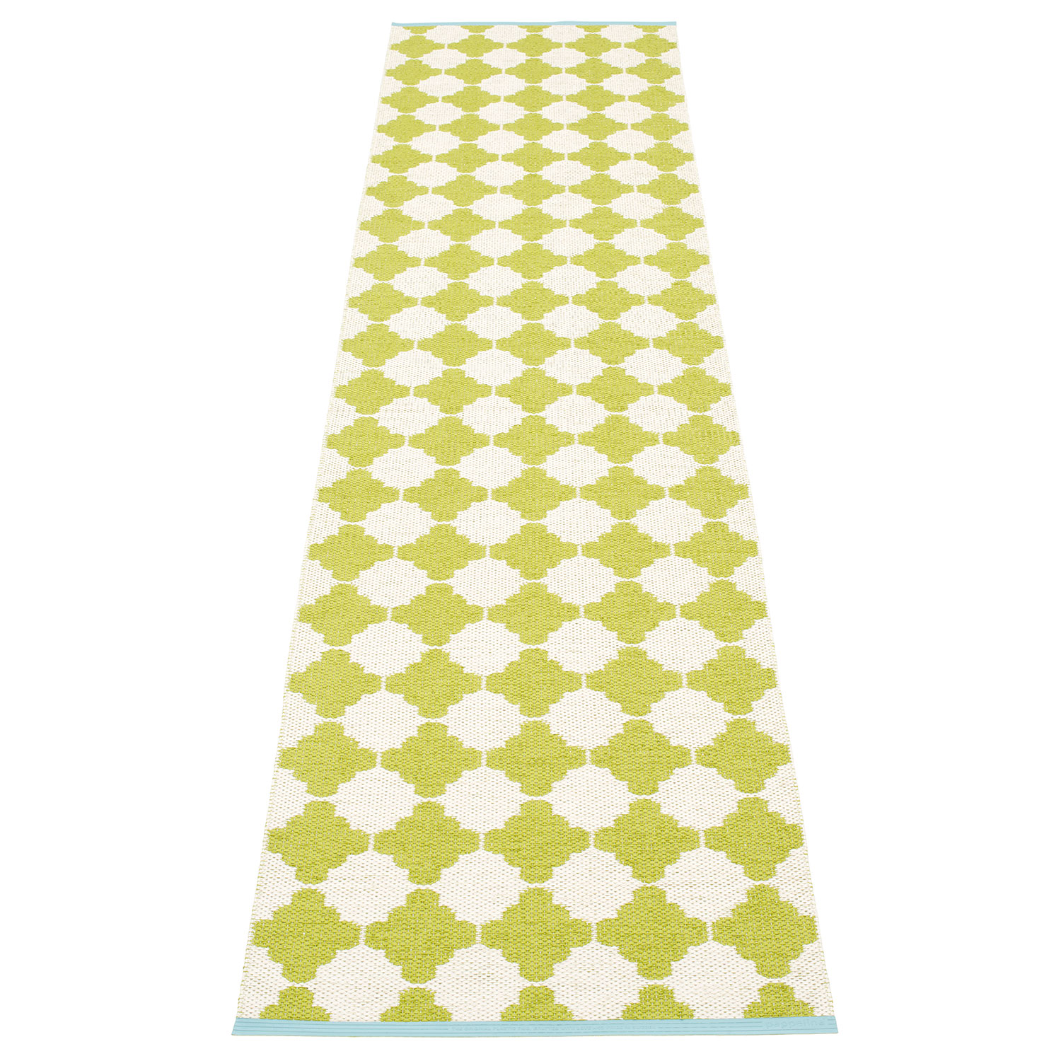 Pappelina Marre matto 70×300 cm lime / vanilla turquoise stripe