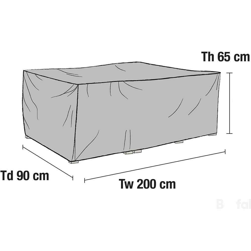 Brafab Kalusteen suojapeite 90 x 200 cm korkeus 65 cm harmaa Brafab