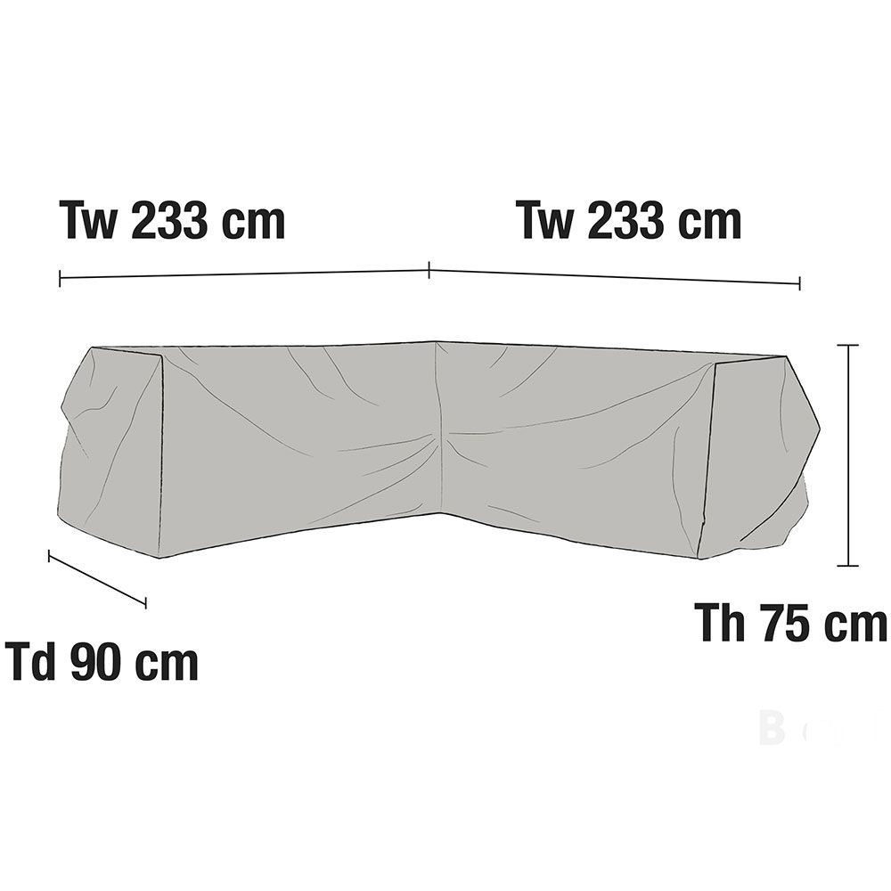 Brafab Kulmasohvan suojapeite 90 x 233-233 cm harmaa Brafab