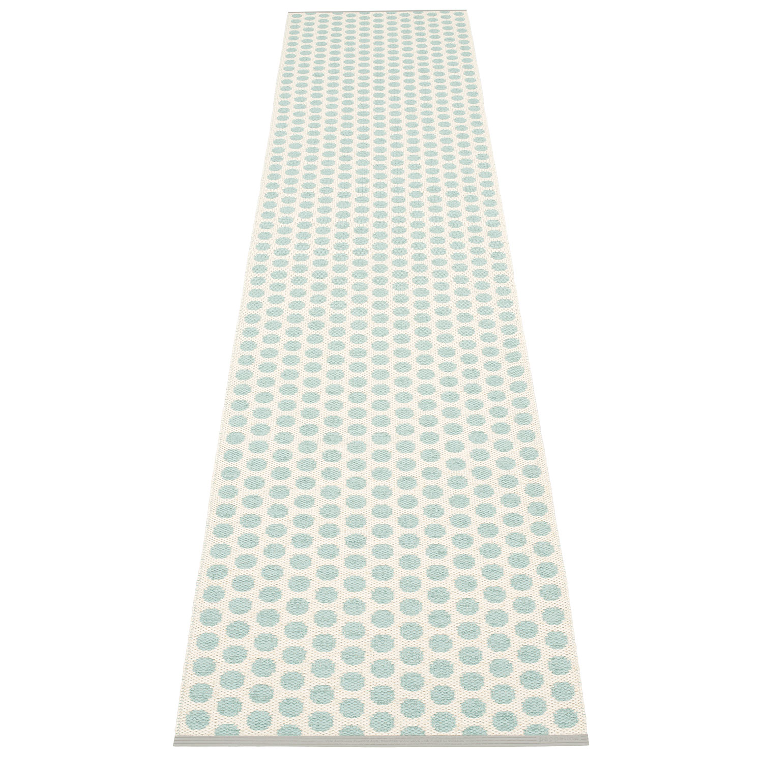 Pappelina Noa matto 70×350 cm pale turquoise / vanilla / warm grey stripe