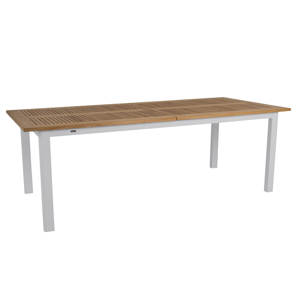 Brafab Lyon ruokapöytä 100×224-304 Cm Light Grey/Teak