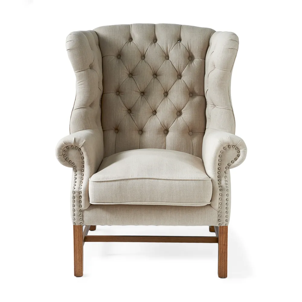 Riviera Maison Franklin Park wingback nojatuoli linen flax